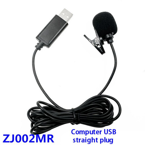 USB Lavalier Lapel Microphone Omnidirectional Wired Clip- Mic Hands Free Plug &  for Computer PC Laptop 2M 2