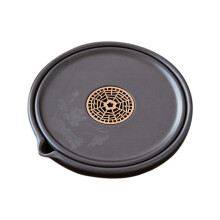 Retro Bakelite Tea Tray with Pot Holder - Dry Foam Table for Tea Accessories, Kettle Pad, Storage Organizer