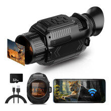4K WIFI Night Vision Monocular, 68MP Infrared Monocular Macro Lens, 28X Digital Zoom Monocular with 32G Card