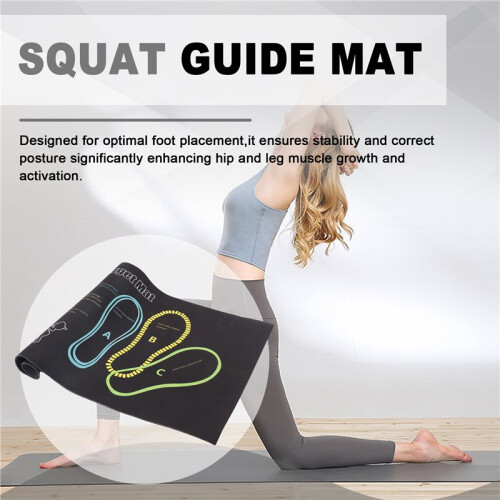 Squat Guide Mat Squat Step Positions Knee Mat with Foot Position Mat,Workout Squats Leg Muscle Targeting 2