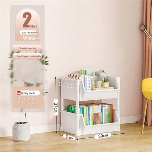 4-Layer Household Snacks Storage Bookshelf, Trolley Storage Rack, Storage Rack Kitchen Fruit and Vegetable Basket 2