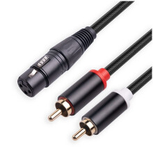 3 Pinos Xlr FêMea para Duplo Rca Macho Y Cabo Divisor, Cabo de áUdio Do Amplificador Misturador, Cabo de InterconexãO de áUdio EstéReo, 3 Metros