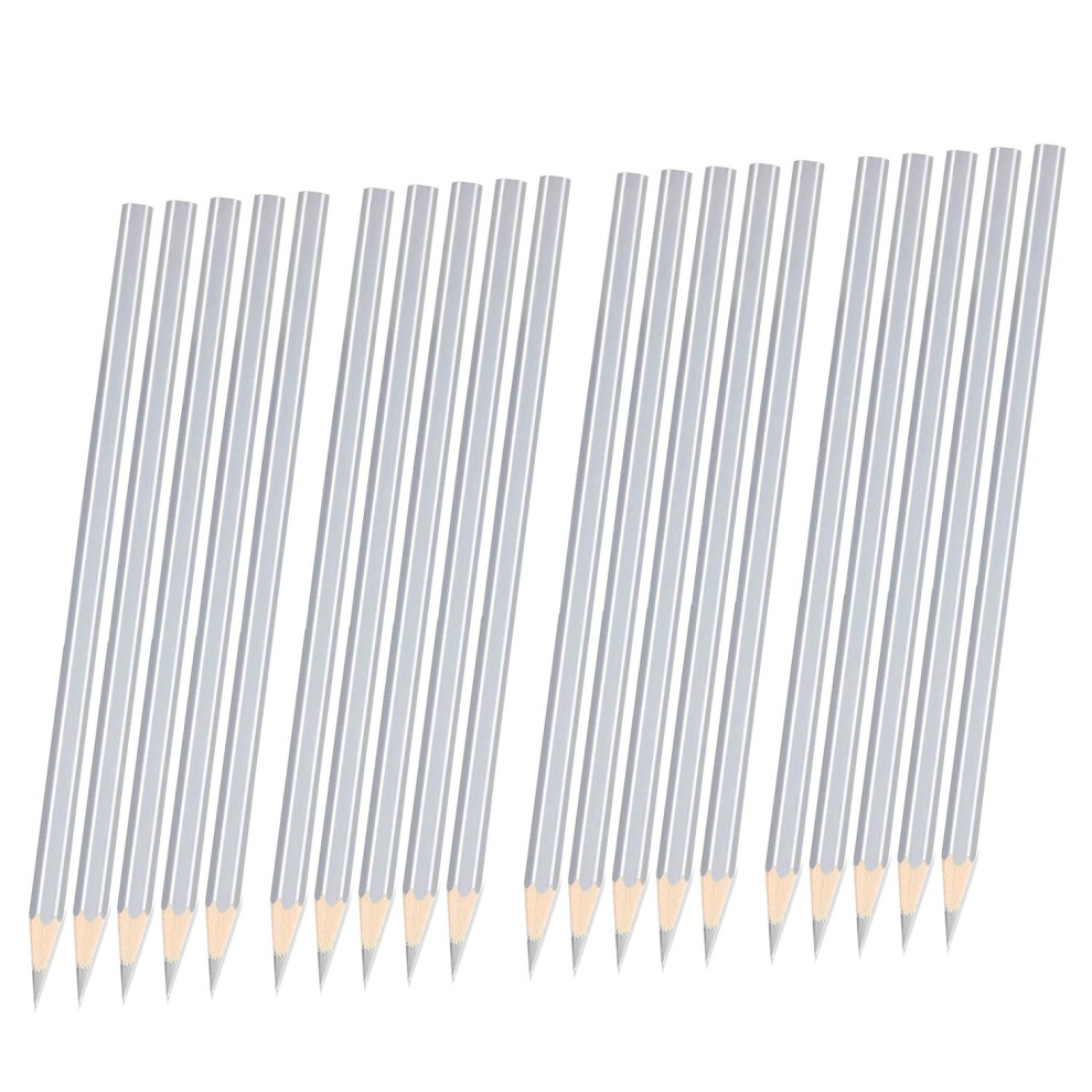 Silver 20 Pack Welders Pencil Metallic Marking Pencil For Construction Workers Metalwork Plumbers Framers