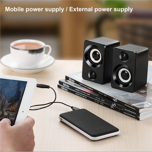 USB  Small Speaker Computer Audio Stereo Subwoofer Speaker Home Wired Desktop Speaker for Laptop Desktop Computer 2