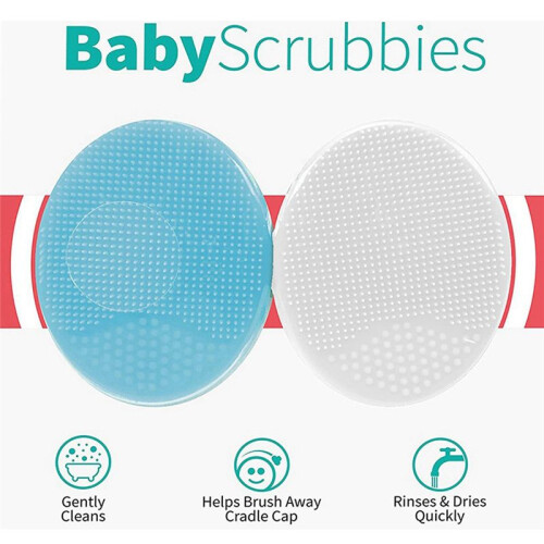 Exfoliating and Massaging Cradle Cap Bath Brushes for Baby, and White, 2 Pack 1