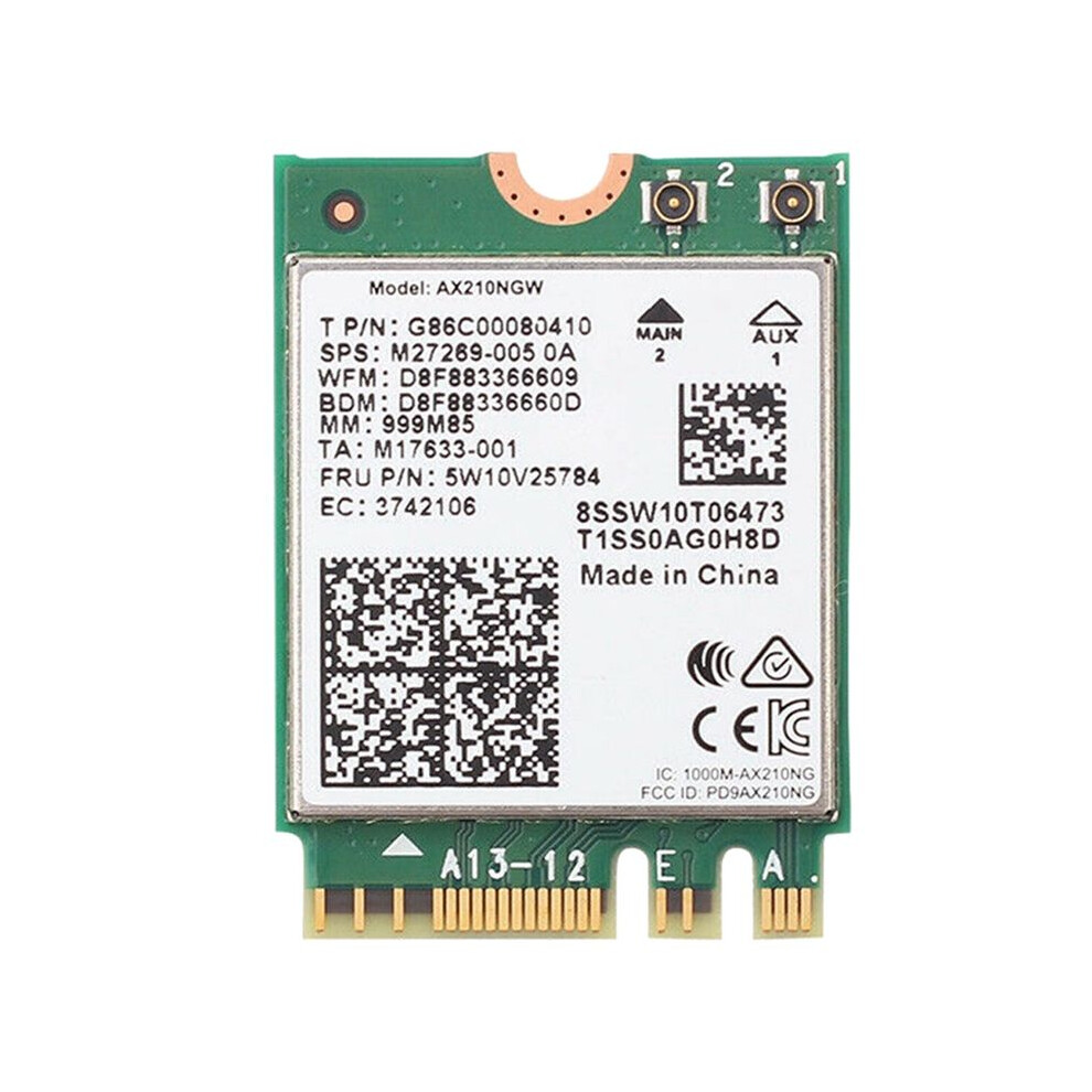 Ax210 Ax210ngw Network Card M.2 Ngff 2.4Ghz/5G Wi-Fi 6E 2400Mbps Wifi Card 802.11Ax 5.2 Wifi Adapter 4712970517513