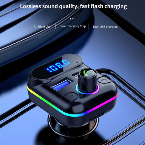 Car Hands-Free M33 -Compaitable 5.0 FM Transmitter Dual USB Charger Kit MP3 Modulator Player Disk Player 2