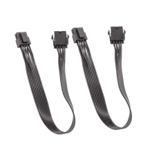 2 Stuks Computerkabel CPU 8-Pins Naar 4+4-Pins Voeding Verlengkabel Snoer Huls Zwart 30 Cm