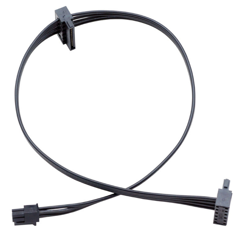 2Pcs 4Pin To Dual 15Pin Hdd Power Cable 4P To Serial Ssd Dual Hdd Power Cable, 45Cm/17.7Inch 4713663178585