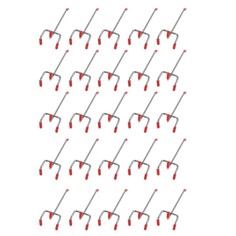 25Pcs 100Mm Pegboard Hooks Slat Wall Retail Display Shop Peg Hang Fits Home Hanger Chrome Metal 1-1.5Kg Loading 6033146204555