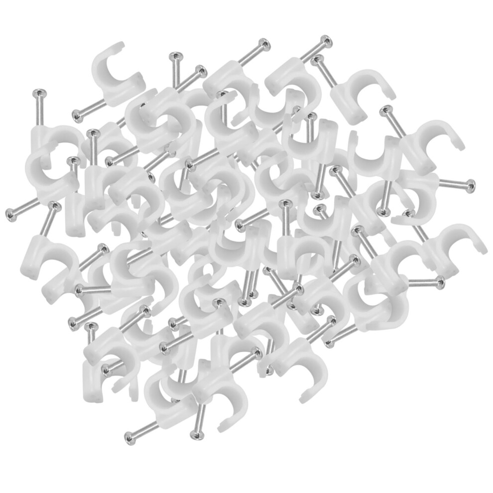 300 Pieces Of Cable Staples Clip Wall Wire Nail Fixture For Ethernet Cable Rg6 Rg59 Cat5 Cat6 Rj45 Tv Wire Cable 7Mm White 4711345950351