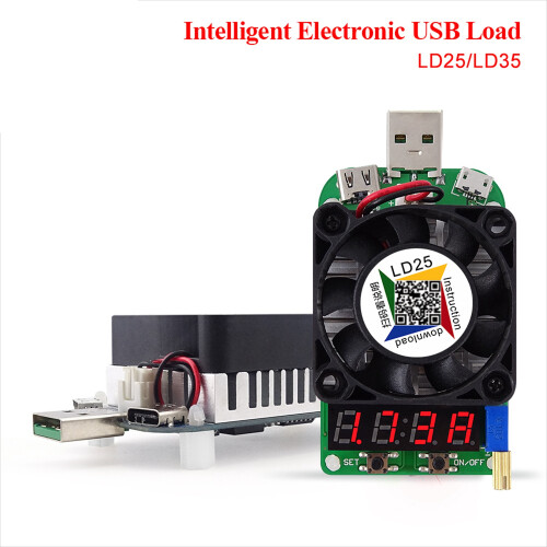 Electronic Load Resistor Usb Interface Discharge Battery Test Led Display Fan Adjustable Current Voltage 25W/35W(Ld35) 2