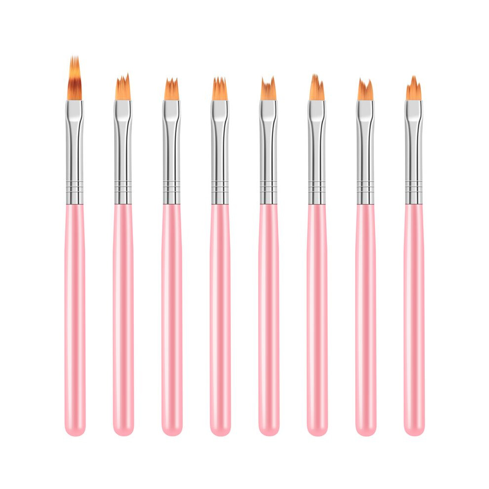 Tauoh 8Pcs Color Paint Pen Set Petal Pen Nail Brush Short Nail Brush