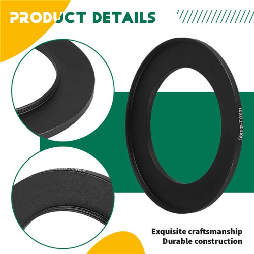 Metal 55mm-77mm Camera Step  Filter Ring Adapter 55-77 2