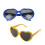 Moda Divertida Verano Forma de Corazon de Amor Gafas de  Amarillo 6