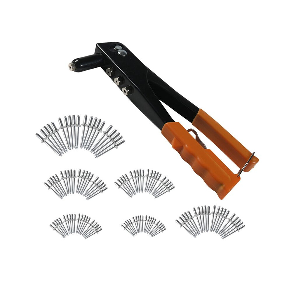 Heavy Duty Riveter Set Riveting Machine 120Pcs Blind Rivets Assortment Kit Hand Tools Rivet Nut Tool Orange 4713276344001