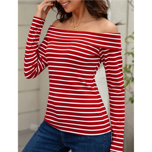 Off The Shoulder Tops for Women Red S 2