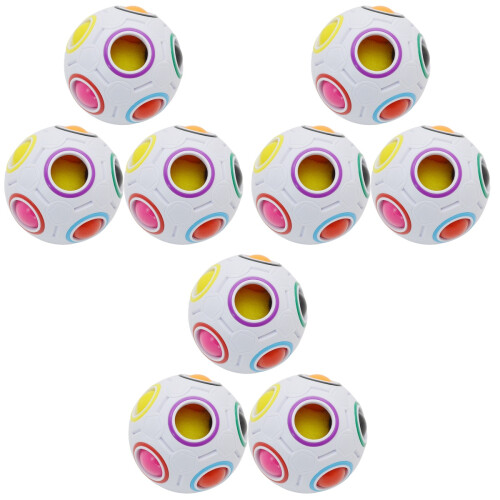 9Stk Kinder Cube Rainbow Puzzle Ball ABS Lernspielzeug Multicolor Spaß 2