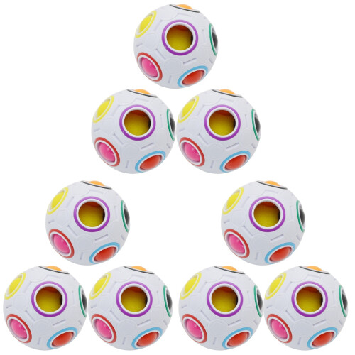 9Stk Kinder Cube Rainbow Puzzle Ball ABS Lernspielzeug Multicolor Spaß 1