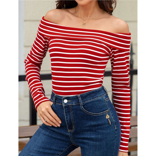 Off The Shoulder Tops for Women Red S 1