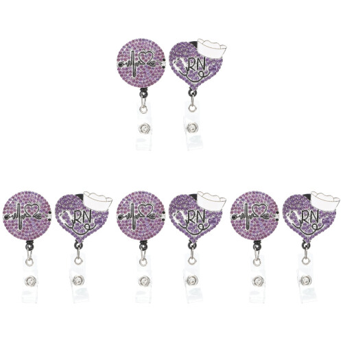 8Stk Glitzernde Ausziehbare Badge Reels Kartenhalter 1