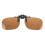 Unisex Dark Brown Rectangle Flip  Clip  Polarized Sunglasses 3