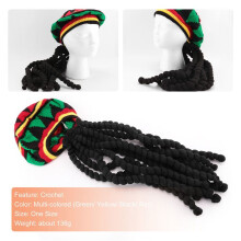 Rhasta Rasta Hat Jamaica Beanie Knit Virkad Slouchy Bob Marley Reggae Style Keps GröN/ Gul/ Svart/ RöD