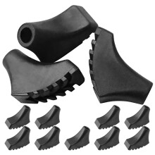 12Pièces Embouts De Bâtons Randonnée En Caoutchouc Noir Universels