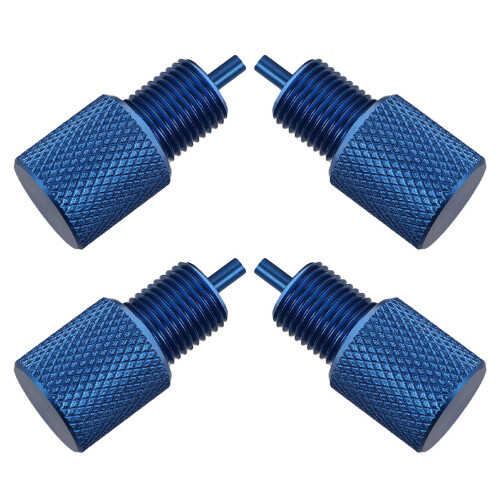 4Pièces Outil Purger Valve Aluminium Durable Bleu Usage Auto