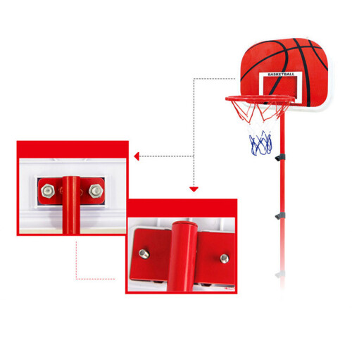2Pièces Ensemble Basket Enfant Rouge Résistant Pliable Jeu 2
