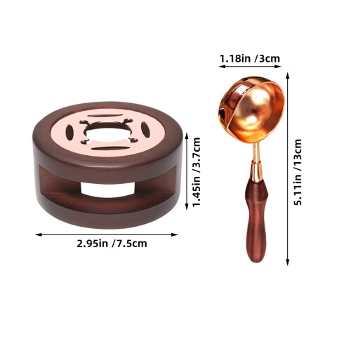 2Ensembles Réchaud Et Sceau Cire Bois Design Marron 1