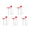 5Ensembles Outils Valve Pneu Rouge Alliage Durable Pour Auto 9