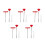 5Ensembles Outils Valve Pneu Rouge Alliage Durable Pour Auto 8
