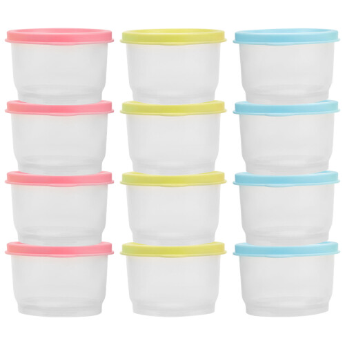 12Pièces Conteneurs Alimentaires Bébé Compacts Multiusage Assortis