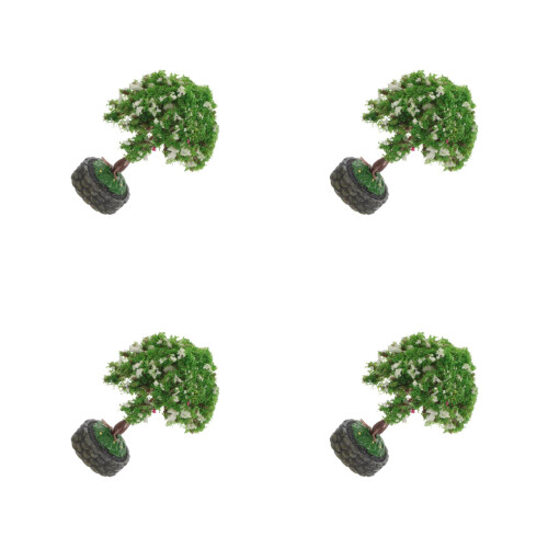 4Pièces Mini Figurines Arbres Pour Décoration Maison Miniature 2
