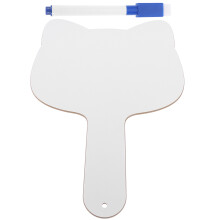 3Sets Handheld Wooden Dry Erase Paddles Student Answer Boards White