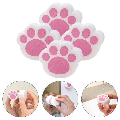 16Pièces Éponge Nettoyante Forme Patte De Chat Usage 2