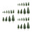 54Pcs Green Mini Model Trees Plastic for Dollhouse and Crafts 8
