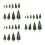 54Pcs Green Mini Model Trees Plastic for Dollhouse and Crafts 10