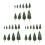 54Pcs Green Mini Model Trees Plastic for Dollhouse and Crafts 9