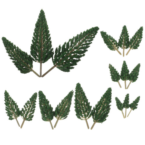 54Pcs Green Mini Model Trees Plastic for Dollhouse and Crafts 2