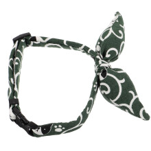 3Pcs Stylish Green Pet Collar with Bowtie Adjustable Kitten Neckwear