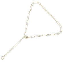 4Pcs Golden Paperclip Anklets for Women Durable Stainless Steel Zircon