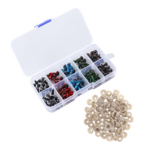 200Pcs Colorful Plastic Eyes and Gasket Set for Toy and Doll Crafts