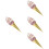 4Pcs Bright Golden Artificial Ice Cream Cone PVC Play Figurines 8