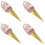 4Pcs Bright Golden Artificial Ice Cream Cone PVC Play Figurines 7