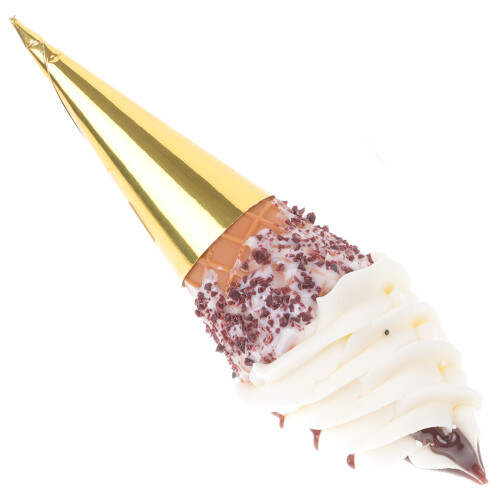 4Pcs Bright Golden Artificial Ice Cream Cone PVC Play Figurines 2