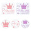 8Pcs Assorted Color Plastic Crown Decals Indoor DIY Wall Room Ornament 8