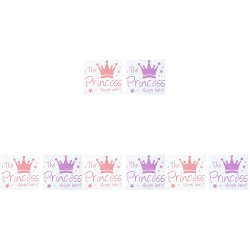 8Pcs Assorted Color Plastic Crown Decals Indoor DIY Wall Room Ornament 1