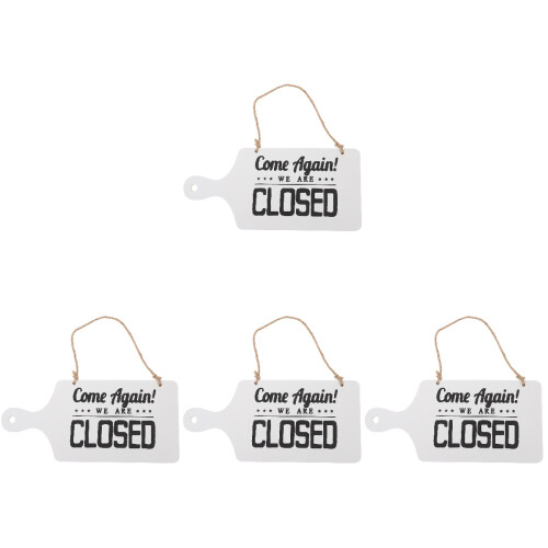4St Open Closed Winkelbord Dubbelzijdig Hangend Praktisch Wit 2
